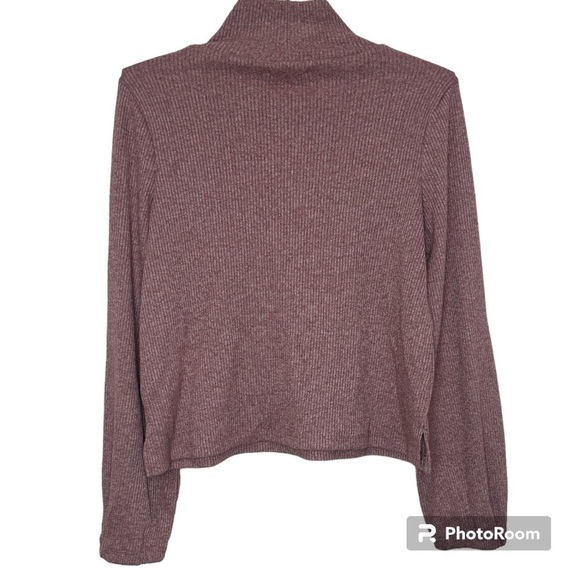 MADEWELL Heathered Rose Bubble Sleeve Swing Neck Turtle Neck Size Medium - Picture 5 of 14